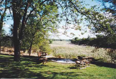 Firepit with dry river overlook